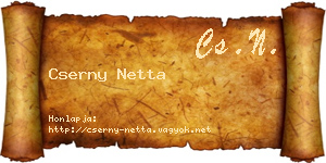 Cserny Netta névjegykártya